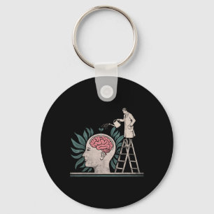 Feeding Brain Mental Health Awareness Prevent Suic Keychain