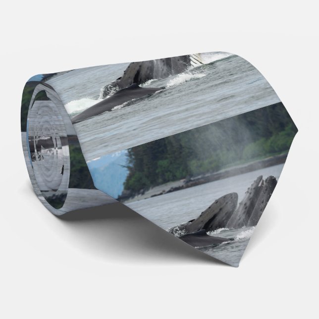 Feeding Humpback Whales Neck Tie (Rolled)