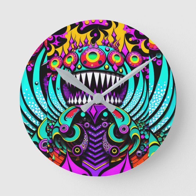 Feeding the Art Wars - Ken Gage Art Round Clock (Front)
