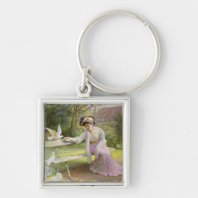 Feeding the Doves Keychain (Front)