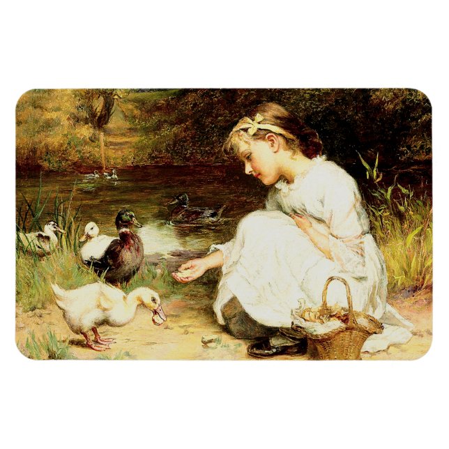Feeding the Ducks. Easter Gift Magnets (Horizontal)
