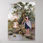 &quot;feeding The Ducks&quot; Vintage Poster at Zazzle