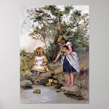 "feeding The Ducks" Vintage Poster by PrimeVintage at Zazzle