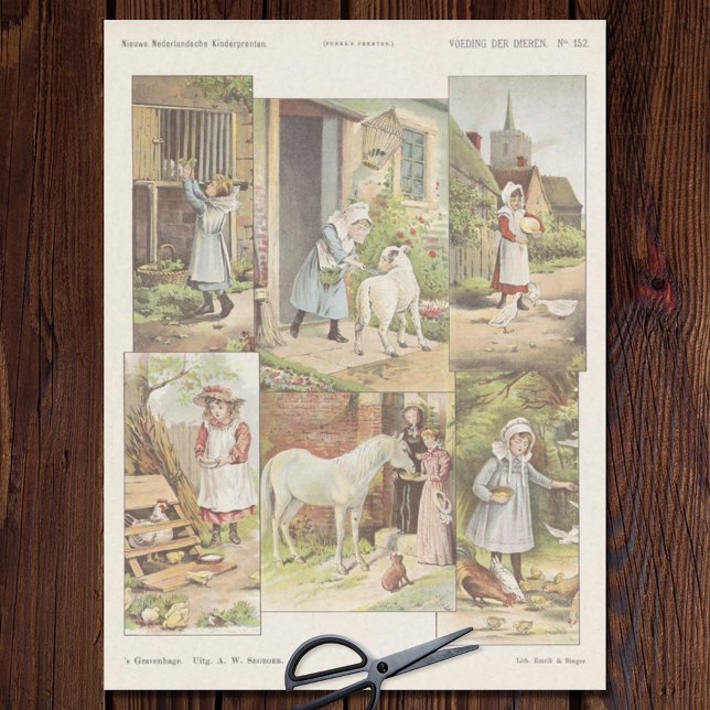 Feeding the Farm Animals Decoupage Tissue Paper (Creator Uploaded)