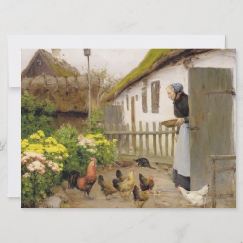 Feeding the Hens by HA Brendekilde Card