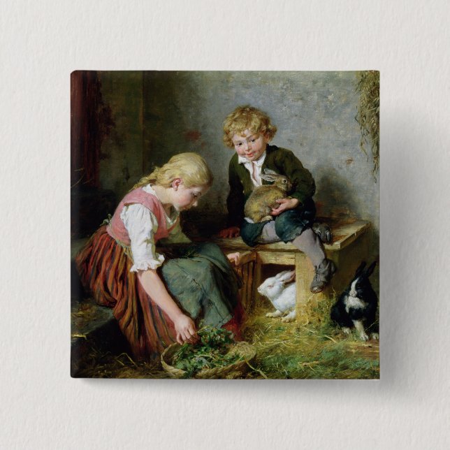 Feeding the Rabbits Button (Front)