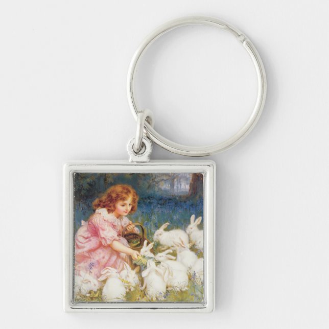 Feeding the Rabbits Keychain (Front)