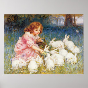 Feeding the Rabbits Poster