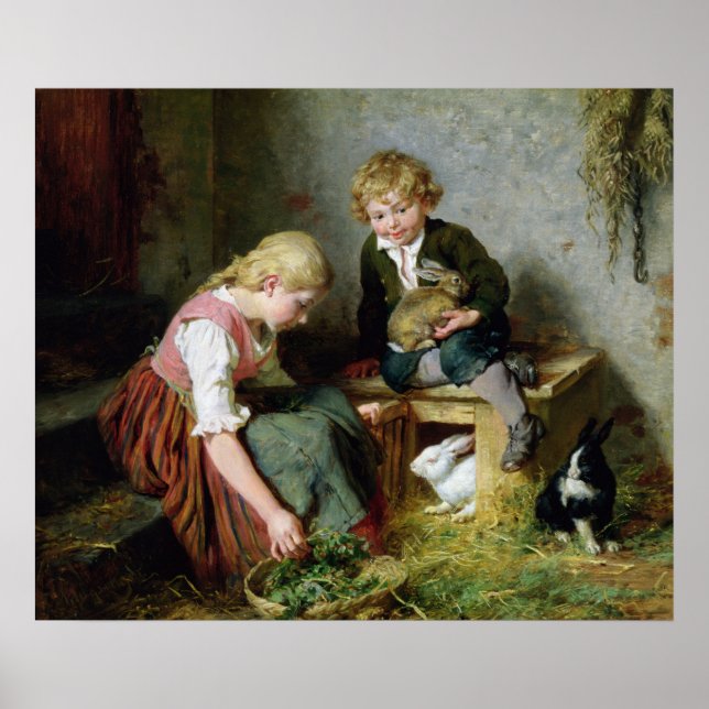 Feeding the Rabbits Poster (Front)