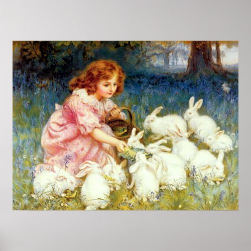 Feeding the Rabbits Poster