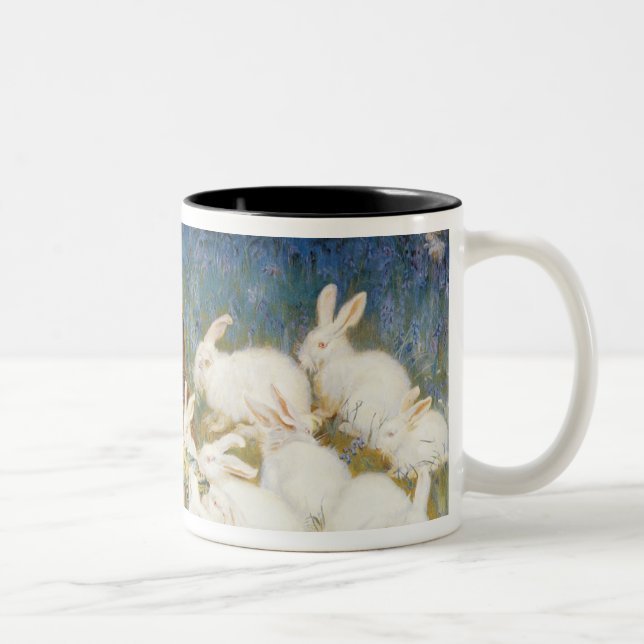 Feeding the Rabbits Two-Tone Coffee Mug (Right)