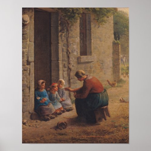 Feeding the Young 1850 Poster