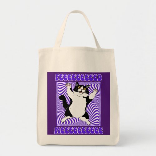 Feeeed Meeee Funny Cat Tote Bag