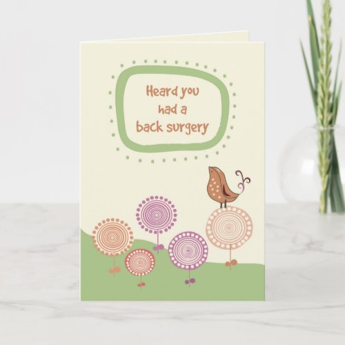 Feel Better After Your Back Surgery Get Well Card