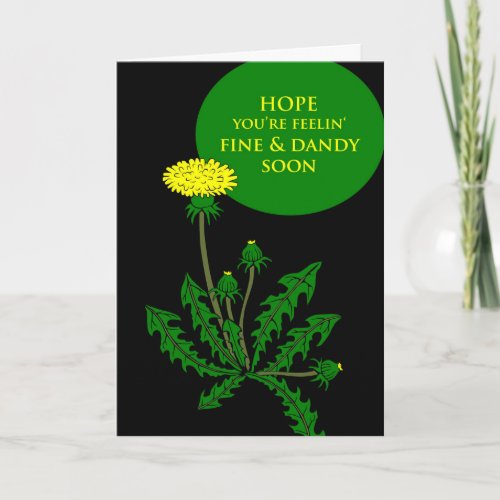 Feel Better Get Well Dandelion Illustration Card