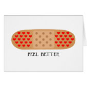 Feel Better heart bandaid customize card (Front Horizontal)