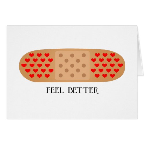 Feel Better heart bandaid customize card