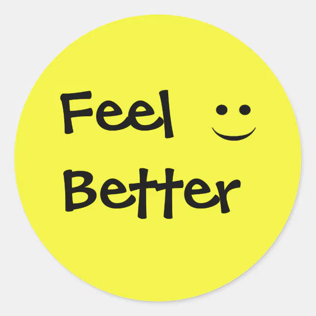 Feel Better Smile Round Sticker Zazzle 4237