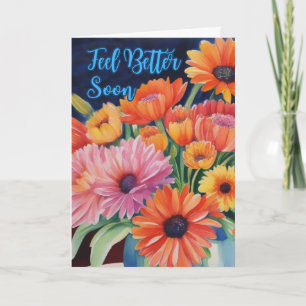 Feel Better Soon Blooms Rise Up Watercolor Card