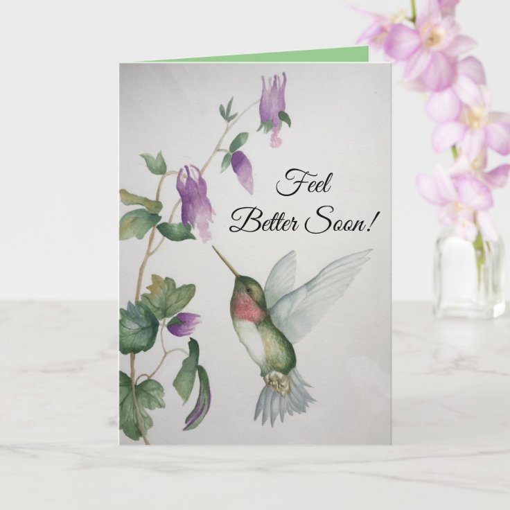 Feel Better Soon Cheer Joy Get Well Hummingbird Card Zazzle