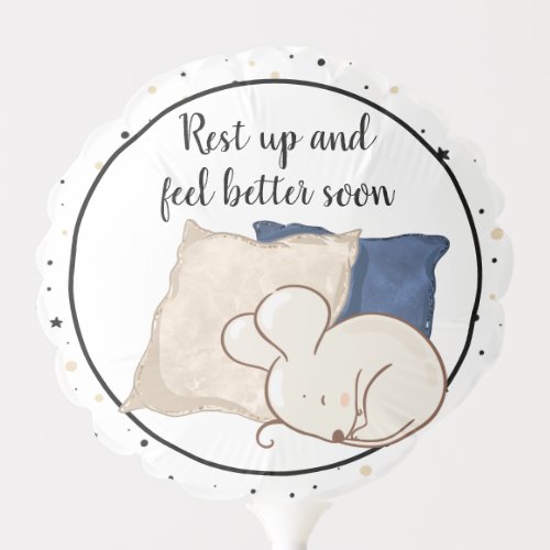 Feel Better Soon Cute Little Sleeping Mouse Balloon