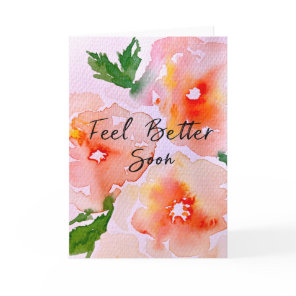 Feel better Soon Get Well Watercolor Floral Card