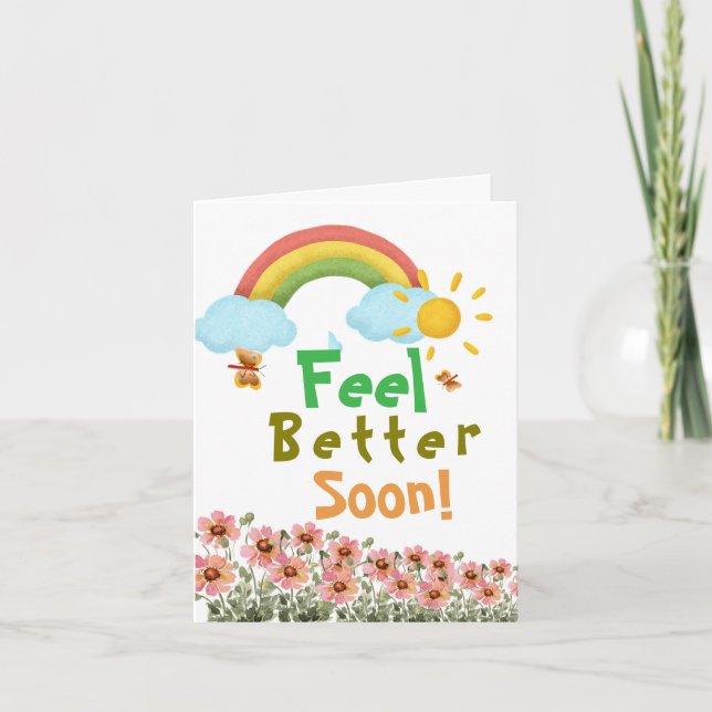 Feel better soon letterpress thank you card (Front)