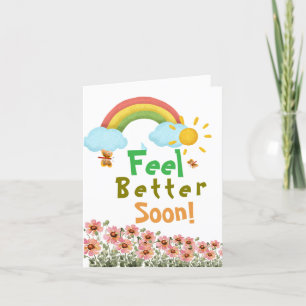 Feel better soon letterpress thank you card