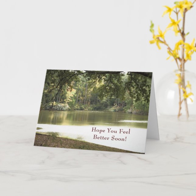 Feel Better Soon Nature Lakeside Photography Card (Yellow Flower)