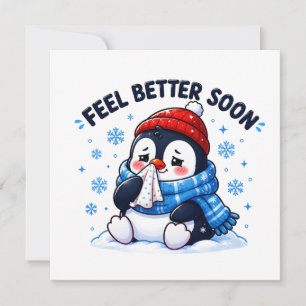 Feel Better Soon Penguin Get Well Soon Greeting  Card