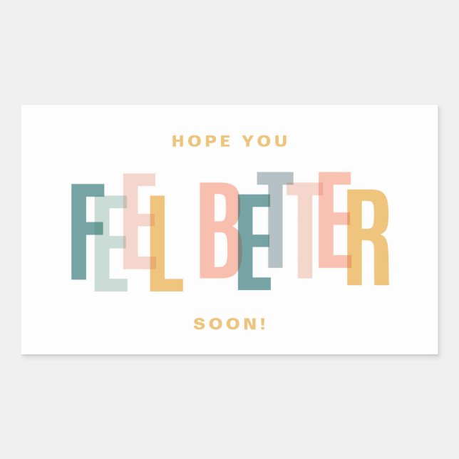 Feel Better Soon Rectangular Sticker (Front)