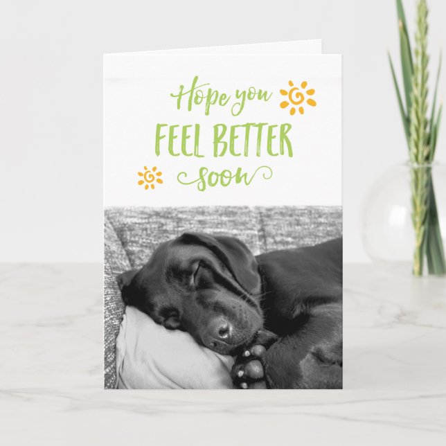 Feel Better Soon Wishing You Well | Green Get Well Card (Front)