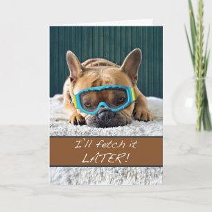 Feel Better Soon with Dog-tired French Bulldog Card