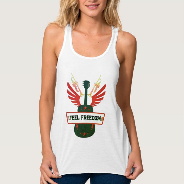 Feel Freedom Flowy Tank | Freefit Women's Racerbac Top (Front)