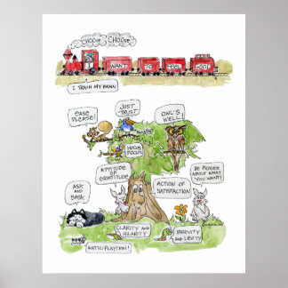 Feel Good Cartoon Animals Poster