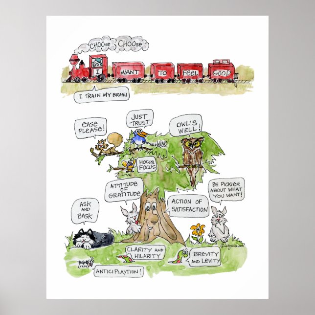 Feel Good Cartoon Animals Poster (Front)