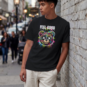 Feel Good Every Day – Colorful Graffiti Bear Stree T-Shirt