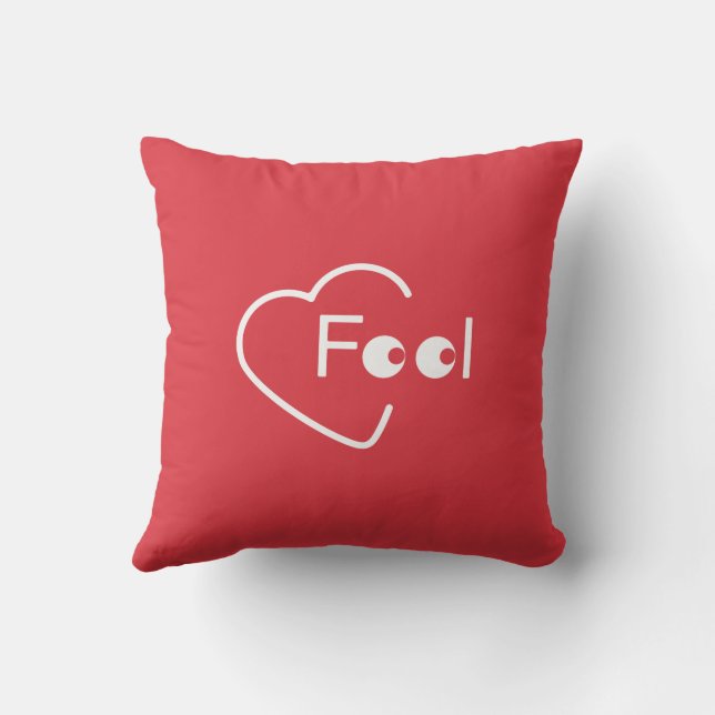 Feel Love White Front Back Simple Riddle Throw Pillow (Back)
