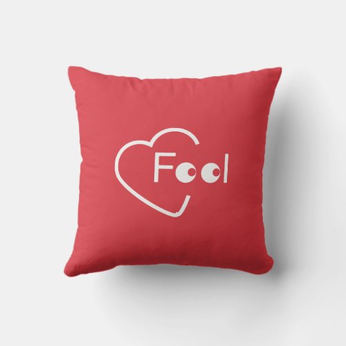 Feel Love White Front Back Simple Riddle Throw Pillow