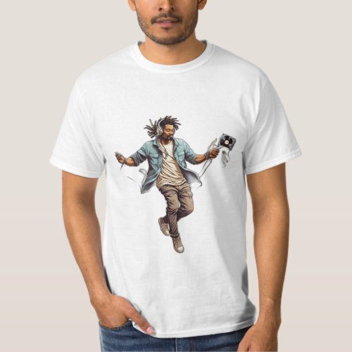 feel music man design te shirt dj style