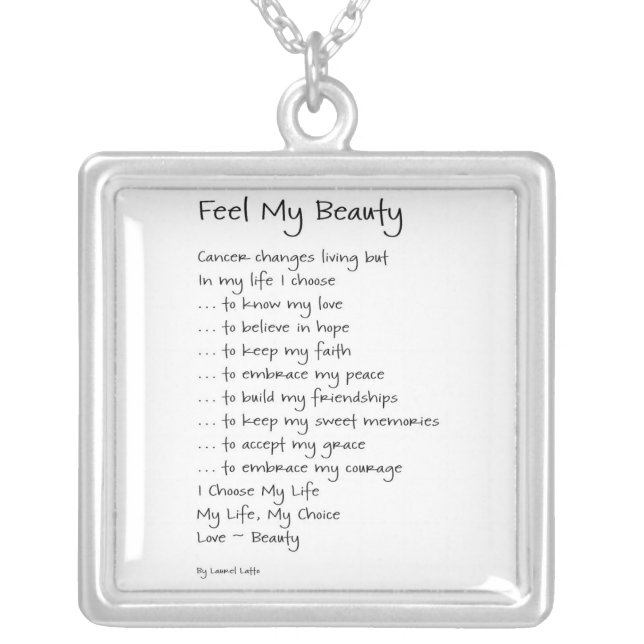 Feel My Beauty Cancer Necklace Jewelry (Front)