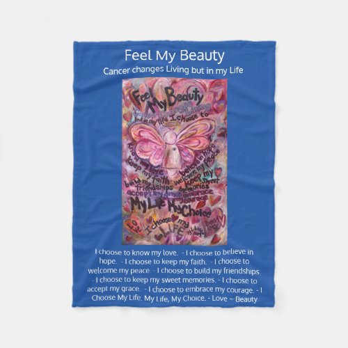 Feel My Beauty Cancer Poem Angel Art Soft Blankets