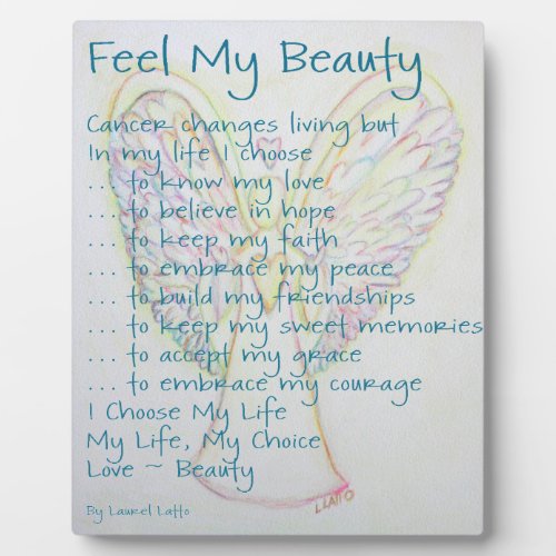Feel My Beauty Cancer Poem Angel Painting Plaque