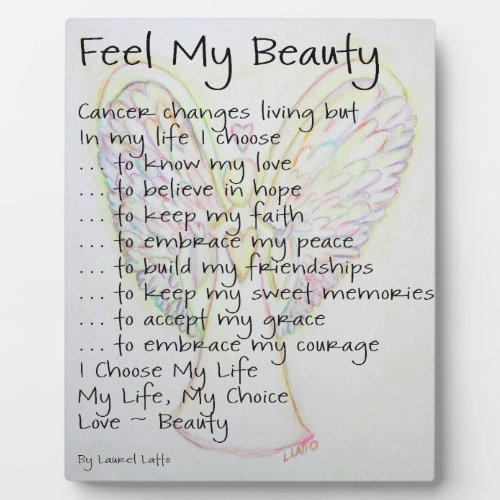 Feel My Beauty Cancer Poem Angel Painting Plaque