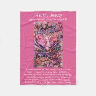 Feel My Beauty Cancer Poem Pink Angel Soft Blanket