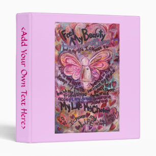 Feel My Beauty Pink Cancer Angel Binder