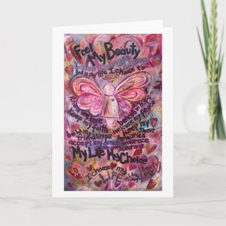 Feel My Beauty Pink Cancer Angel Card