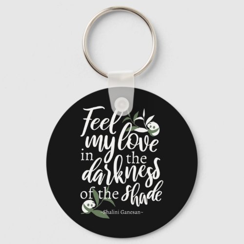 Feel My Love Quotes with Cute Little Pandas Art  Keychain