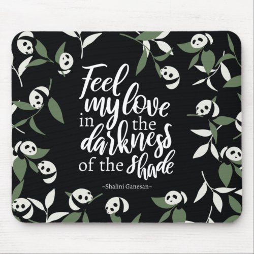 Feel My Love Quotes with Cute Little Pandas Art  Mouse Pad