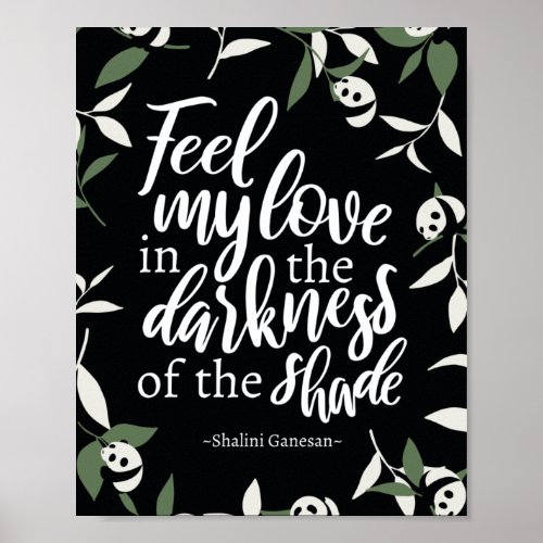 Feel My Love Quotes with Cute Little Pandas Art  Poster